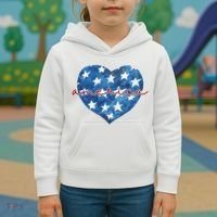 America Heart 4th Of July Cute Festive Kids Hoodie thumb 3