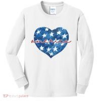 America Heart 4th Of July Cute Festive Kids Long Sleeve Shirt thumb 0