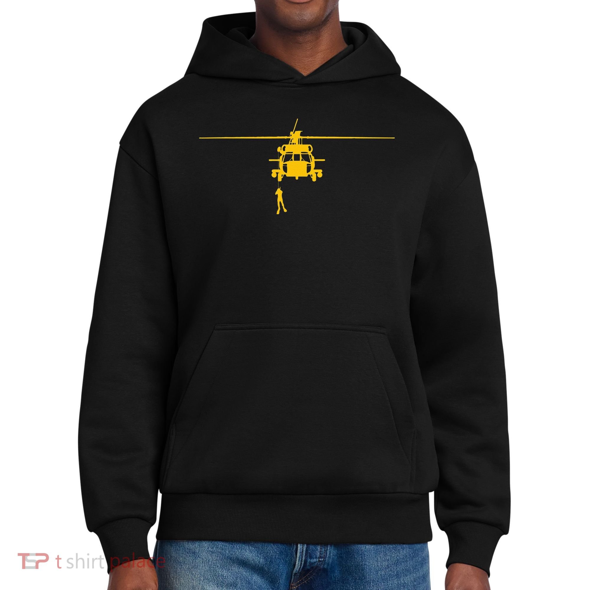 Awesome H 60 Helicopter Search And Rescue SAR District V.I.T. Heavyweight Hoodie