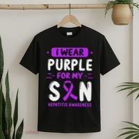 Autoimmune Hepatitis Awareness Son Purple Ribbon Children T-Shirt thumb 2