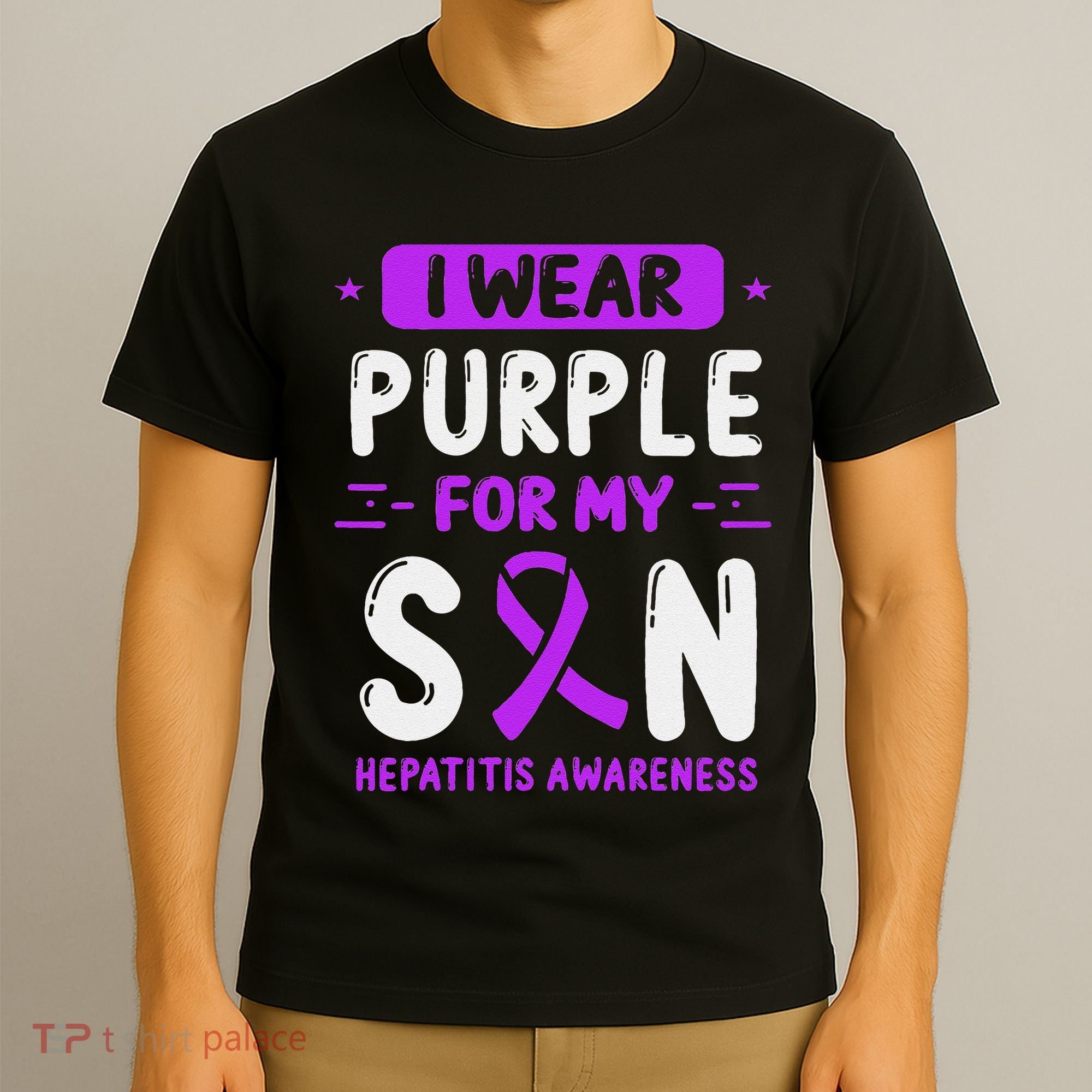 Autoimmune Hepatitis Awareness Son Purple Ribbon Children T-Shirt
