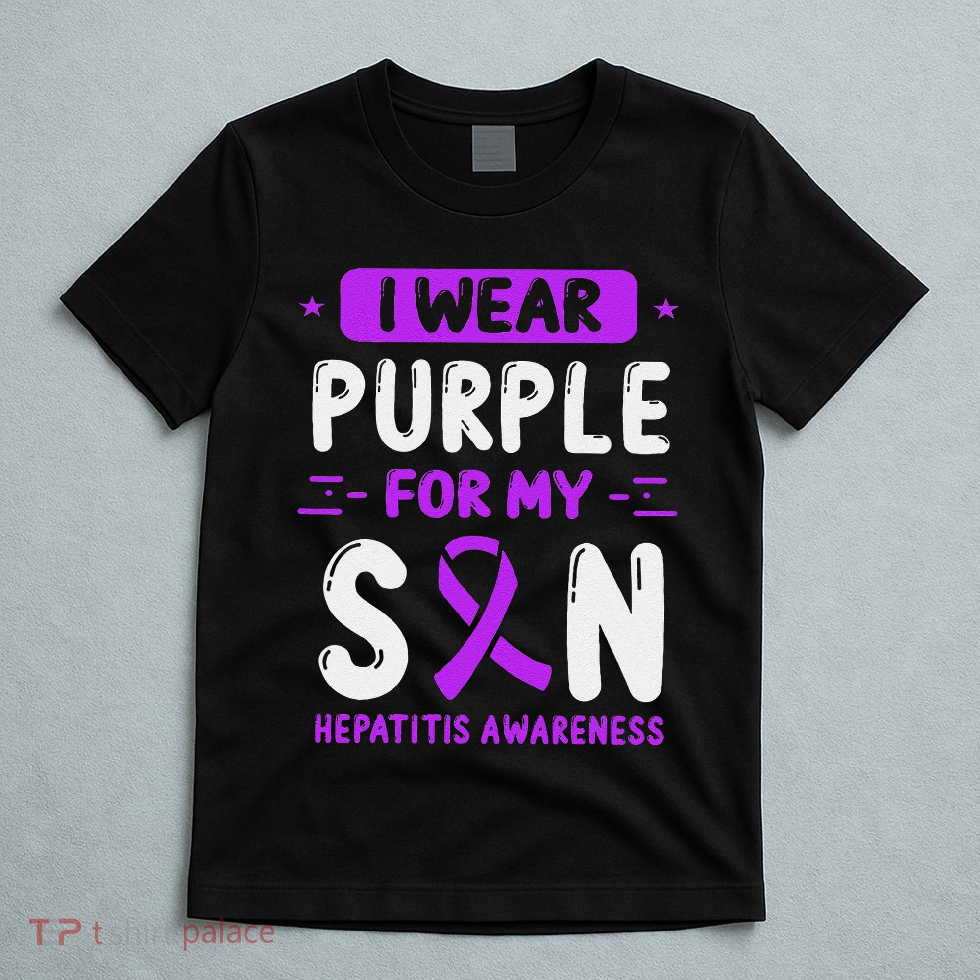 Autoimmune Hepatitis Awareness Son Purple Ribbon Children T-Shirt