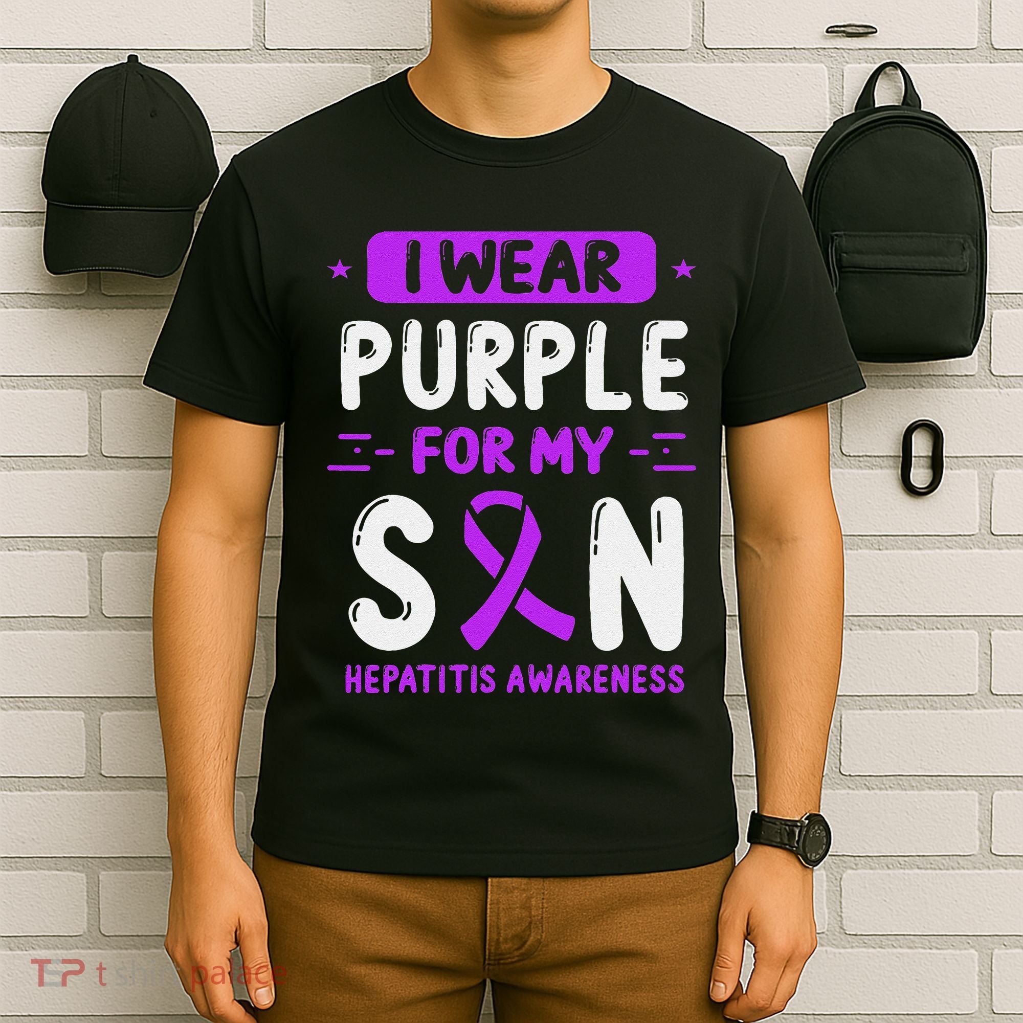 Autoimmune Hepatitis Awareness Son Purple Ribbon Children T-Shirt
