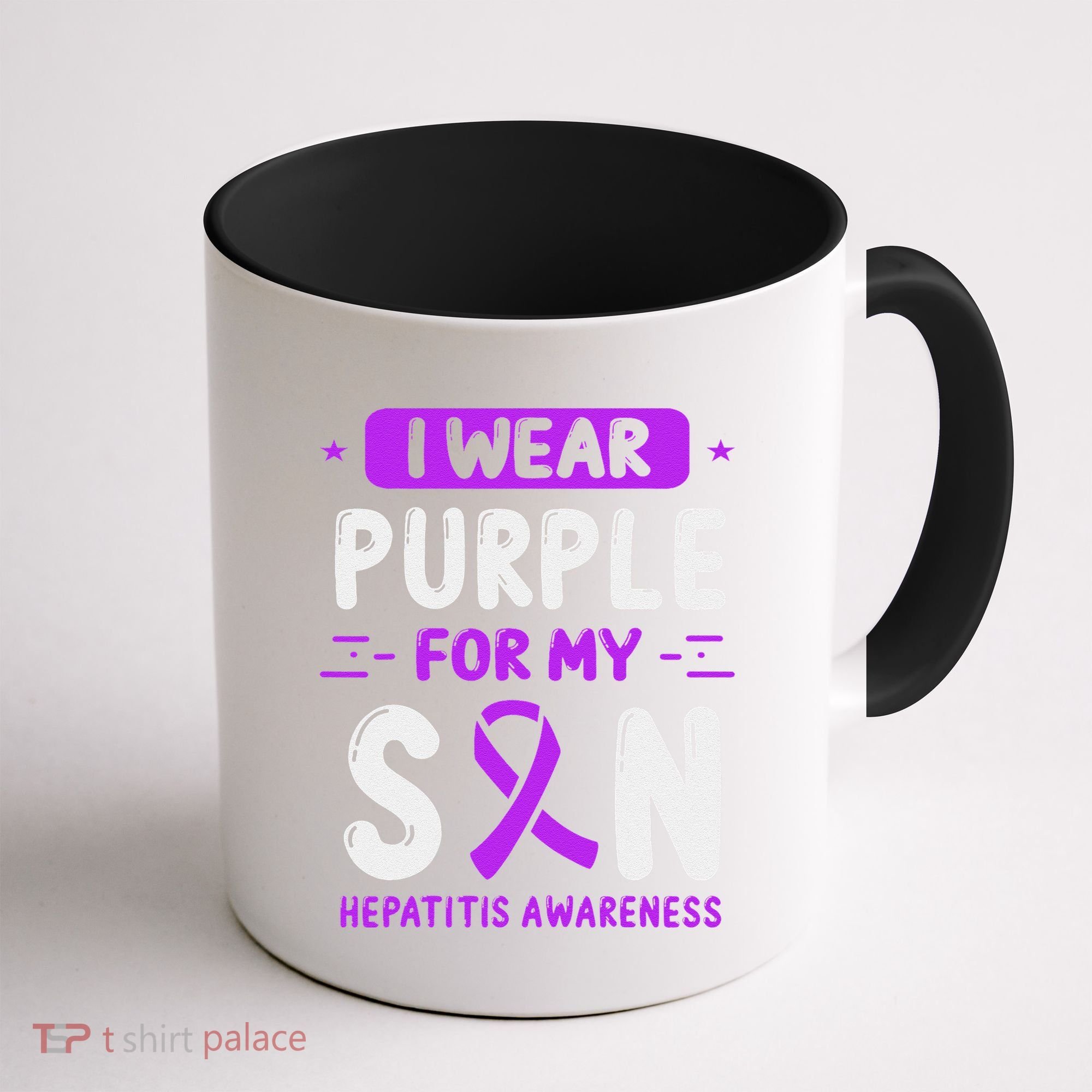 Autoimmune Hepatitis Awareness Son Purple Ribbon Children Coffee Mug