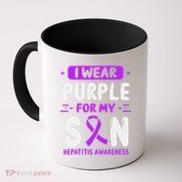 Autoimmune Hepatitis Awareness Son Purple Ribbon Children Coffee Mug thumb 0