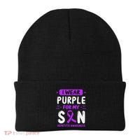 Autoimmune Hepatitis Awareness Son Purple Ribbon Children Beanie thumb 0