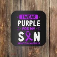 Autoimmune Hepatitis Awareness Son Purple Ribbon Children Coaster thumb 0