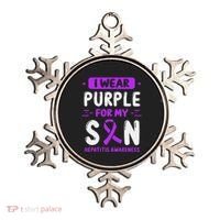 Autoimmune Hepatitis Awareness Son Purple Ribbon Children Ornament thumb 0