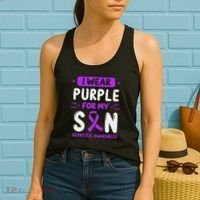 Autoimmune Hepatitis Awareness Son Purple Ribbon Children Women's Tank Top thumb 2