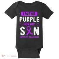 Autoimmune Hepatitis Awareness Son Purple Ribbon Children Baby Bodysuit thumb 0