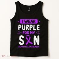 Autoimmune Hepatitis Awareness Son Purple Ribbon Children Tank Top thumb 2
