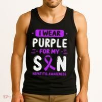 Autoimmune Hepatitis Awareness Son Purple Ribbon Children Tank Top thumb 3