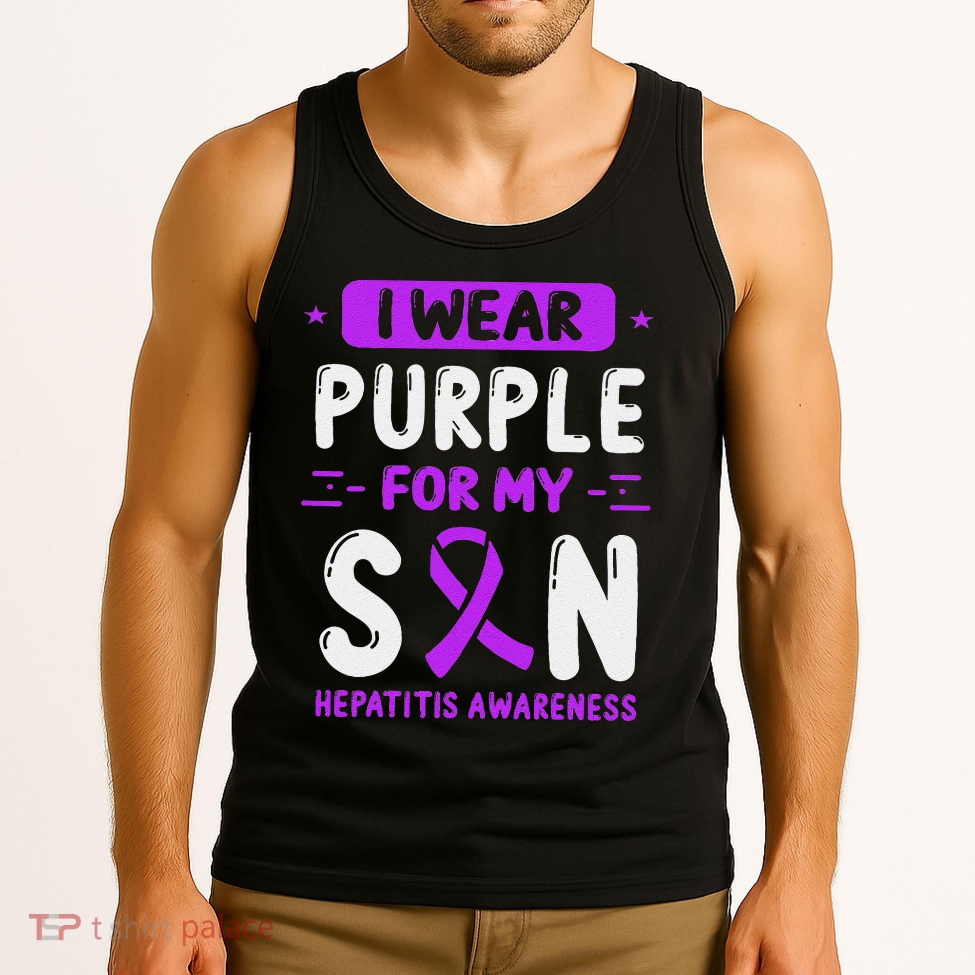 Autoimmune Hepatitis Awareness Son Purple Ribbon Children Tank Top