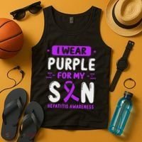 Autoimmune Hepatitis Awareness Son Purple Ribbon Children Tank Top thumb 4
