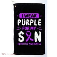 Autoimmune Hepatitis Awareness Son Purple Ribbon Children Golf Towel thumb 0