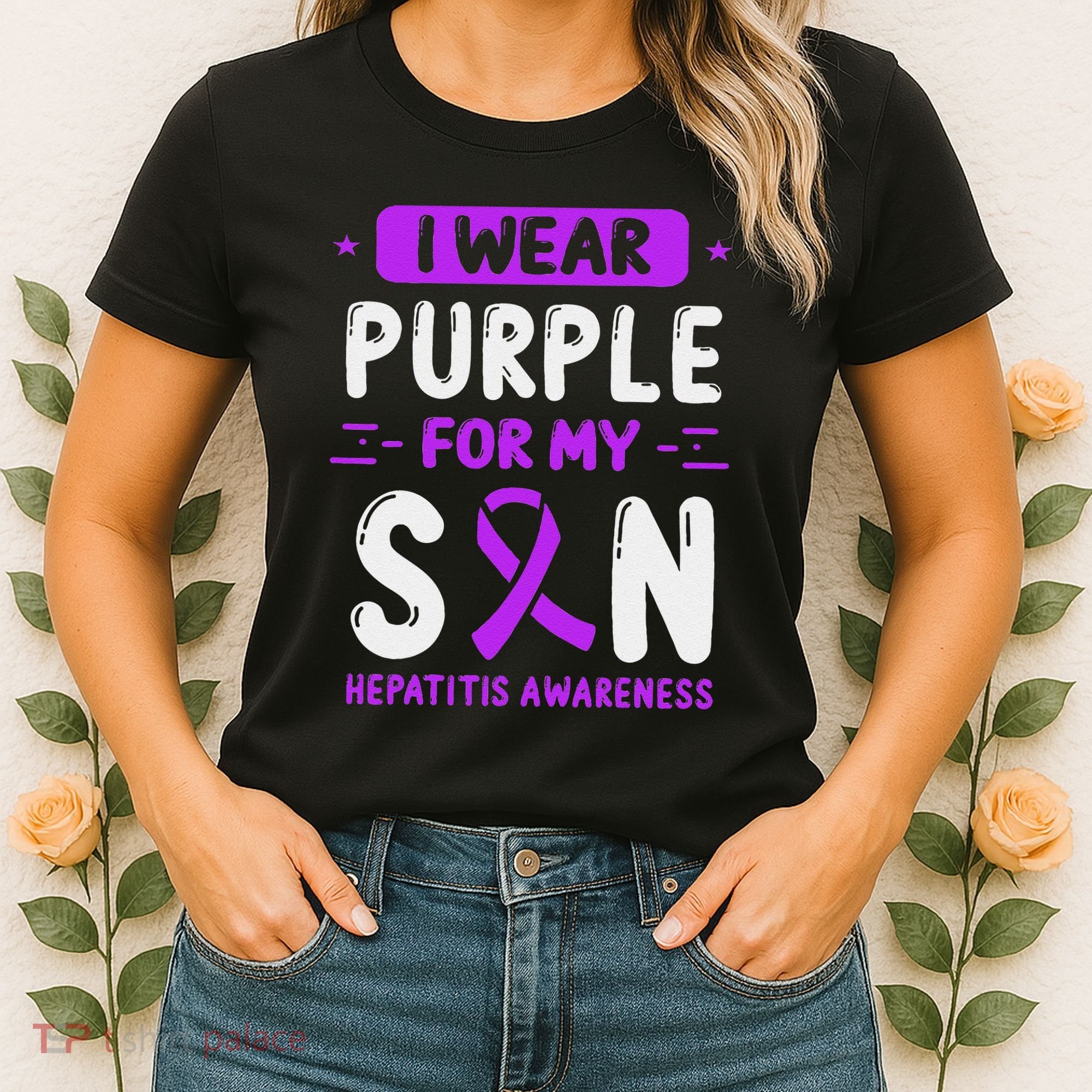 Autoimmune Hepatitis Awareness Son Purple Ribbon Children Women's T-Shirt