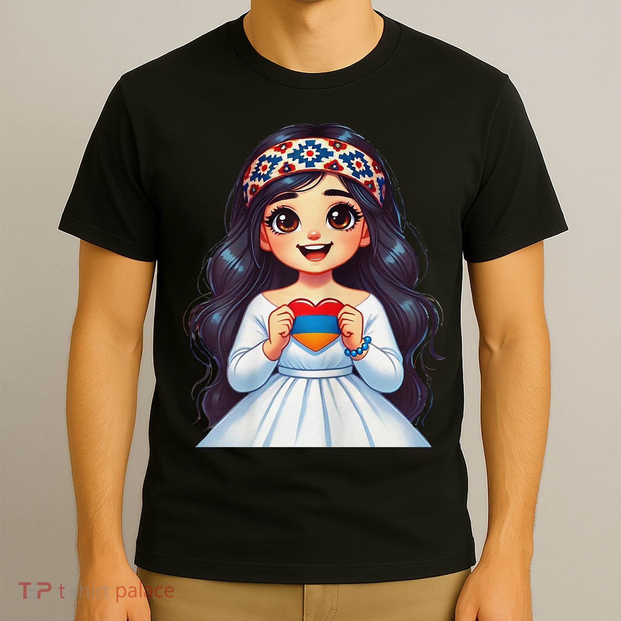 Armenian Holding Armenian Flag Colored Heart T-Shirt