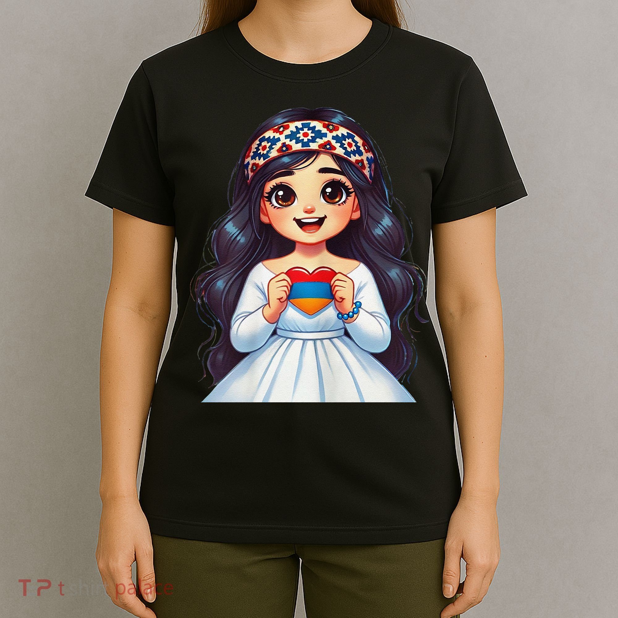 Armenian Holding Armenian Flag Colored Heart T-Shirt