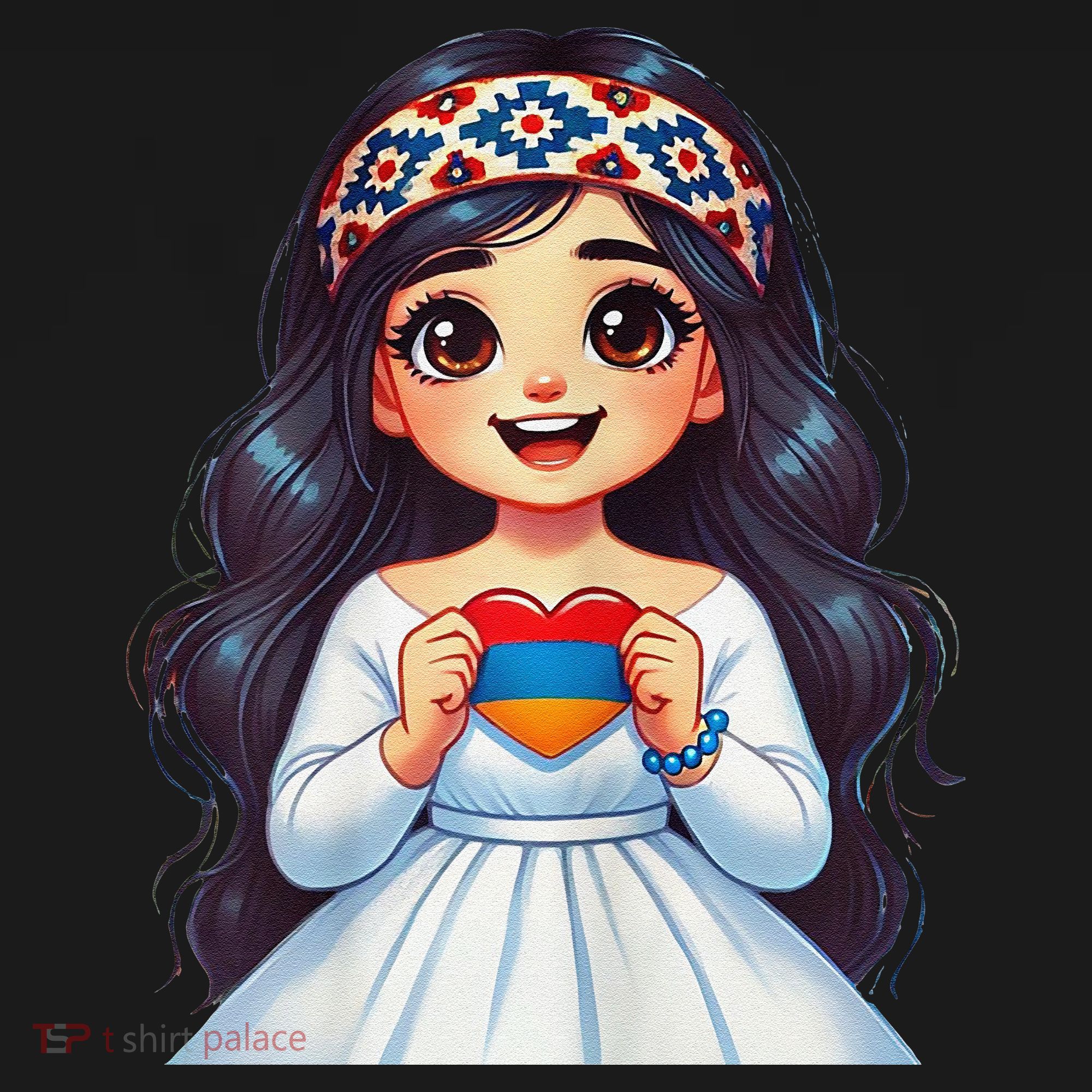 Armenian Holding Armenian Flag Colored Heart T-Shirt