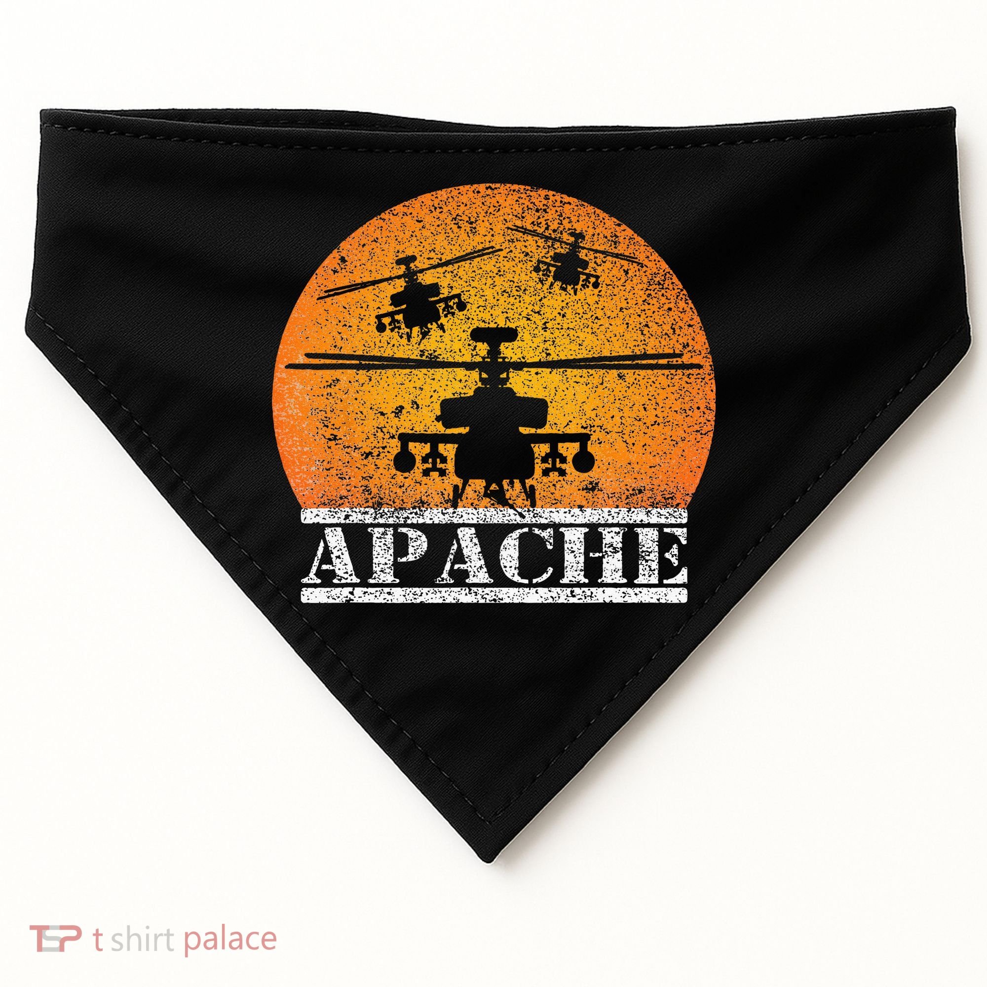 Apache Helicopter AH64 Attack Helicopters Pilot Sunset USA-Made Doggie Bandana
