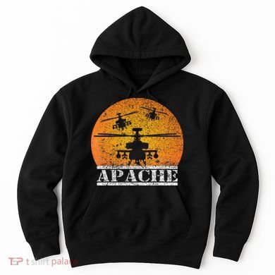 Apache Helicopter AH64 Attack Helicopters Pilot Sunset Hoodie