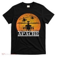 Apache Helicopter AH64 Attack Helicopters Pilot Sunset T-Shirt thumb 0