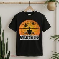 Apache Helicopter AH64 Attack Helicopters Pilot Sunset T-Shirt thumb 2