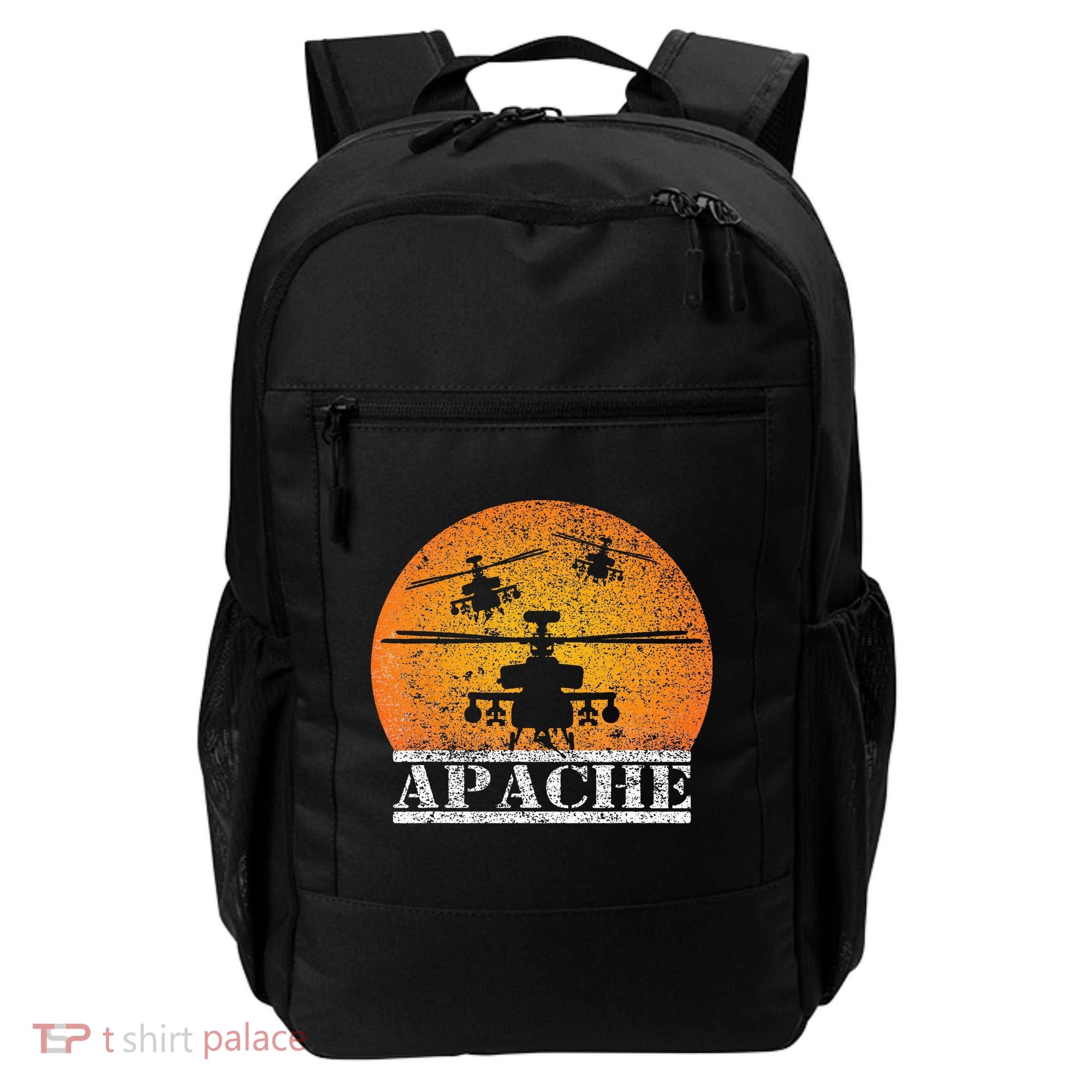 Apache Helicopter AH64 Attack Helicopters Pilot Sunset Backpack