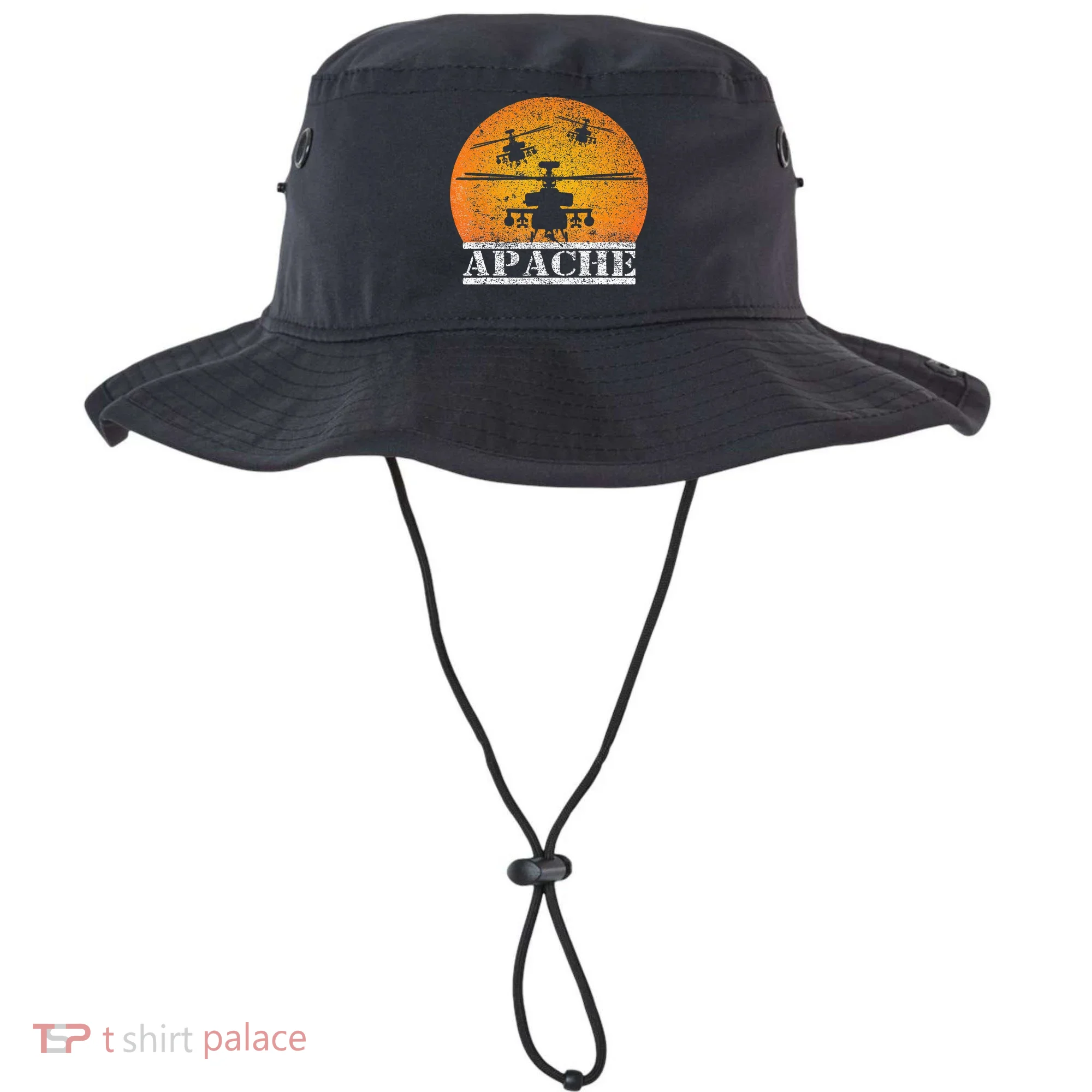 Apache Helicopter AH64 Attack Helicopters Pilot Sunset Bucket Hat