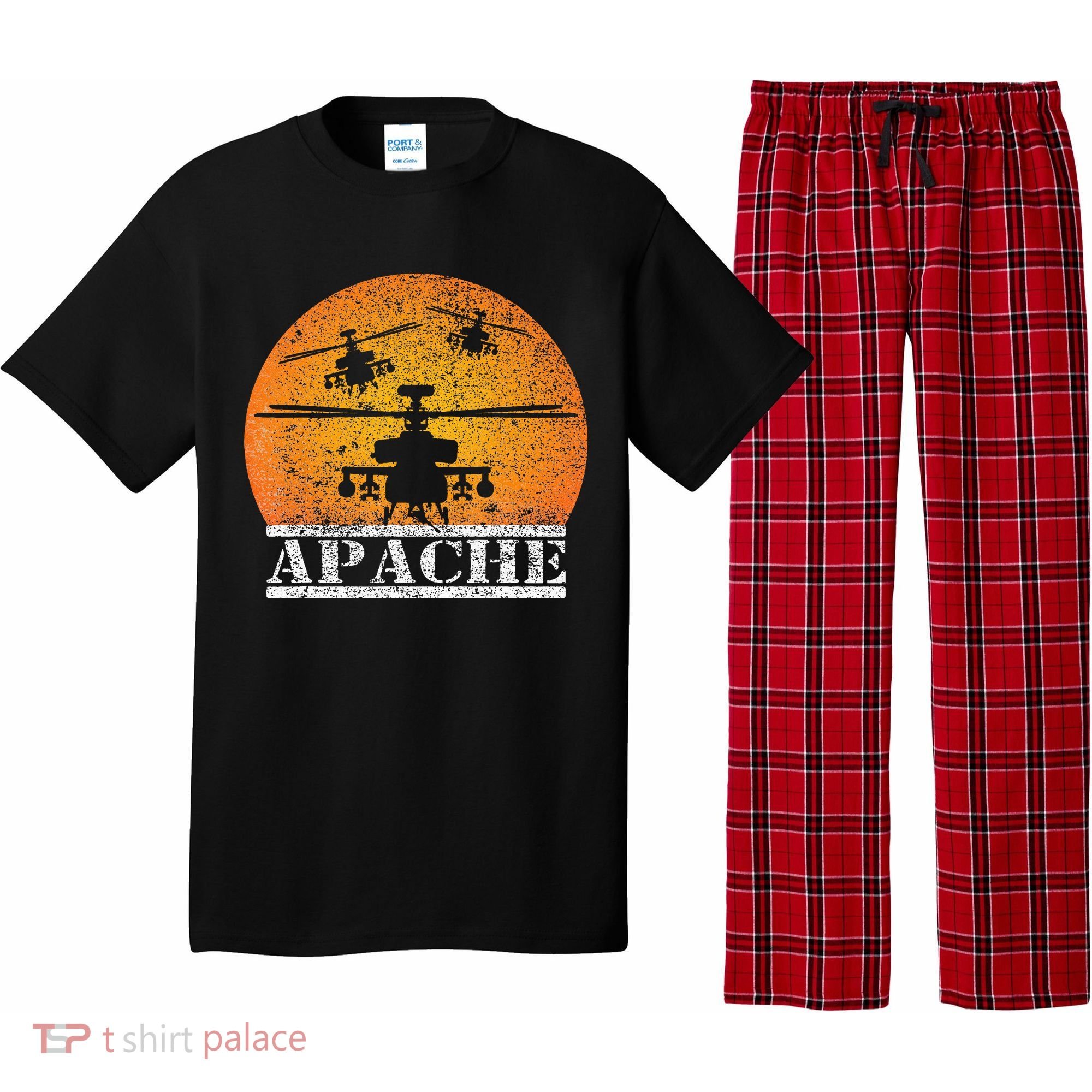 Apache Helicopter AH64 Attack Helicopters Pilot Sunset Pajama Set