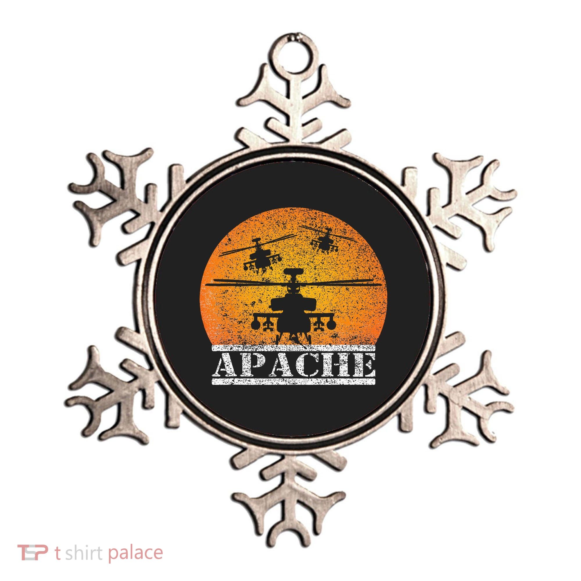 Apache Helicopter AH64 Attack Helicopters Pilot Sunset Ornament