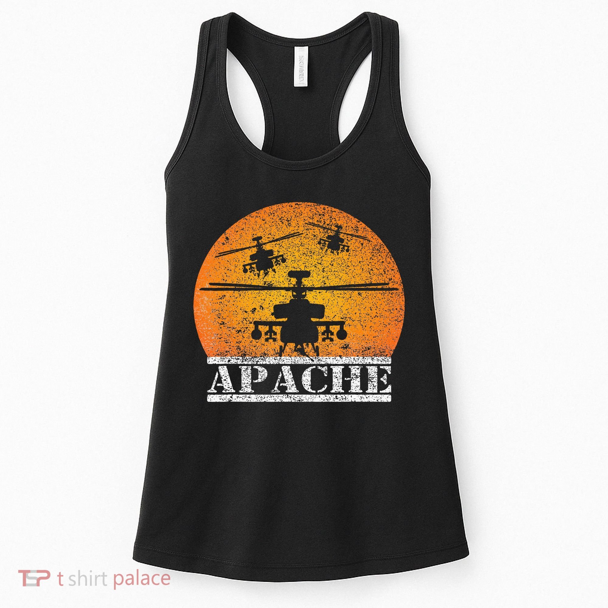 Apache Helicopter AH64 Attack Helicopters Pilot Sunset Women's Tank Top