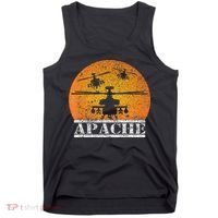 Apache Helicopter AH64 Attack Helicopters Pilot Sunset Tank Top thumb 0