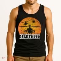 Apache Helicopter AH64 Attack Helicopters Pilot Sunset Tank Top thumb 3