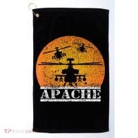 Apache Helicopter AH64 Attack Helicopters Pilot Sunset Golf Towel thumb 0