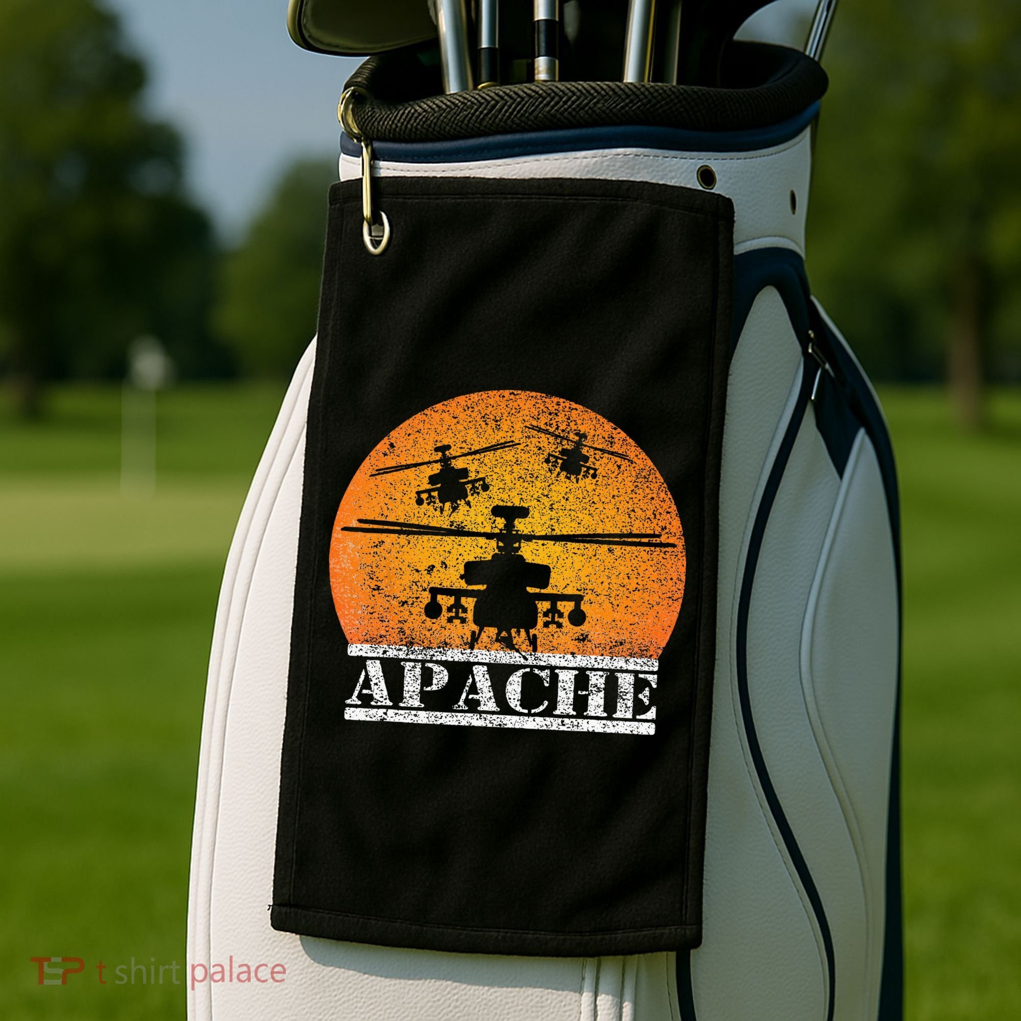 Apache Helicopter AH64 Attack Helicopters Pilot Sunset Golf Towel