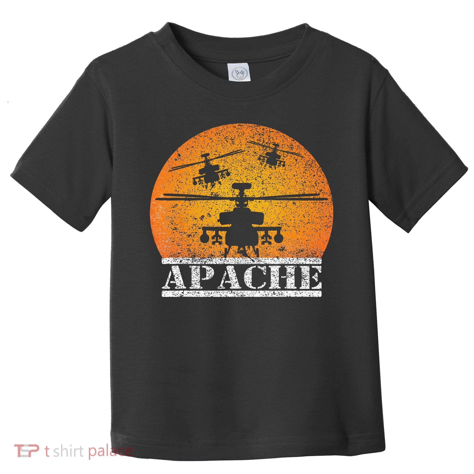 Apache Helicopter AH64 Attack Helicopters Pilot Sunset Toddler T-Shirt