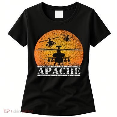 Apache Helicopter AH64 Attack Helicopters Pilot Sunset Women's T-Shirt