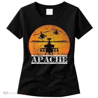Apache Helicopter AH64 Attack Helicopters Pilot Sunset Women's T-Shirt
