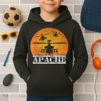Apache Helicopter AH64 Attack Helicopters Pilot Sunset Kids Hoodie thumb 2
