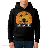 Apache Helicopter AH64 Attack Helicopters Pilot Sunset Kids Hoodie thumb 4