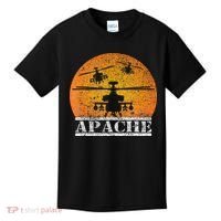 Apache Helicopter AH64 Attack Helicopters Pilot Sunset Kids T-Shirt thumb 0