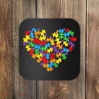 Autism Heart Autism puzzle proud Autism Mom Coaster thumb 0