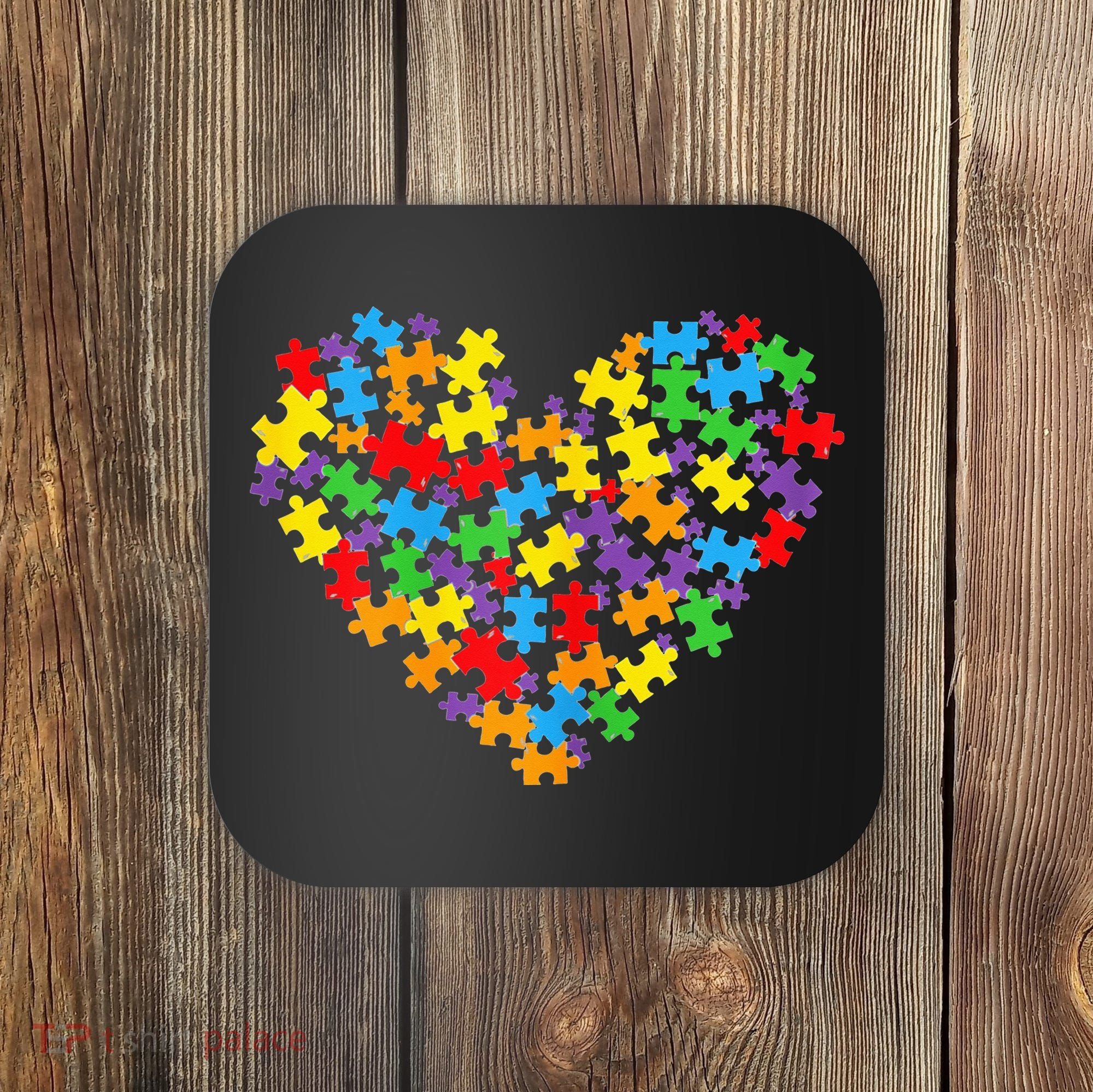 Autism Heart Autism puzzle proud Autism Mom Coaster