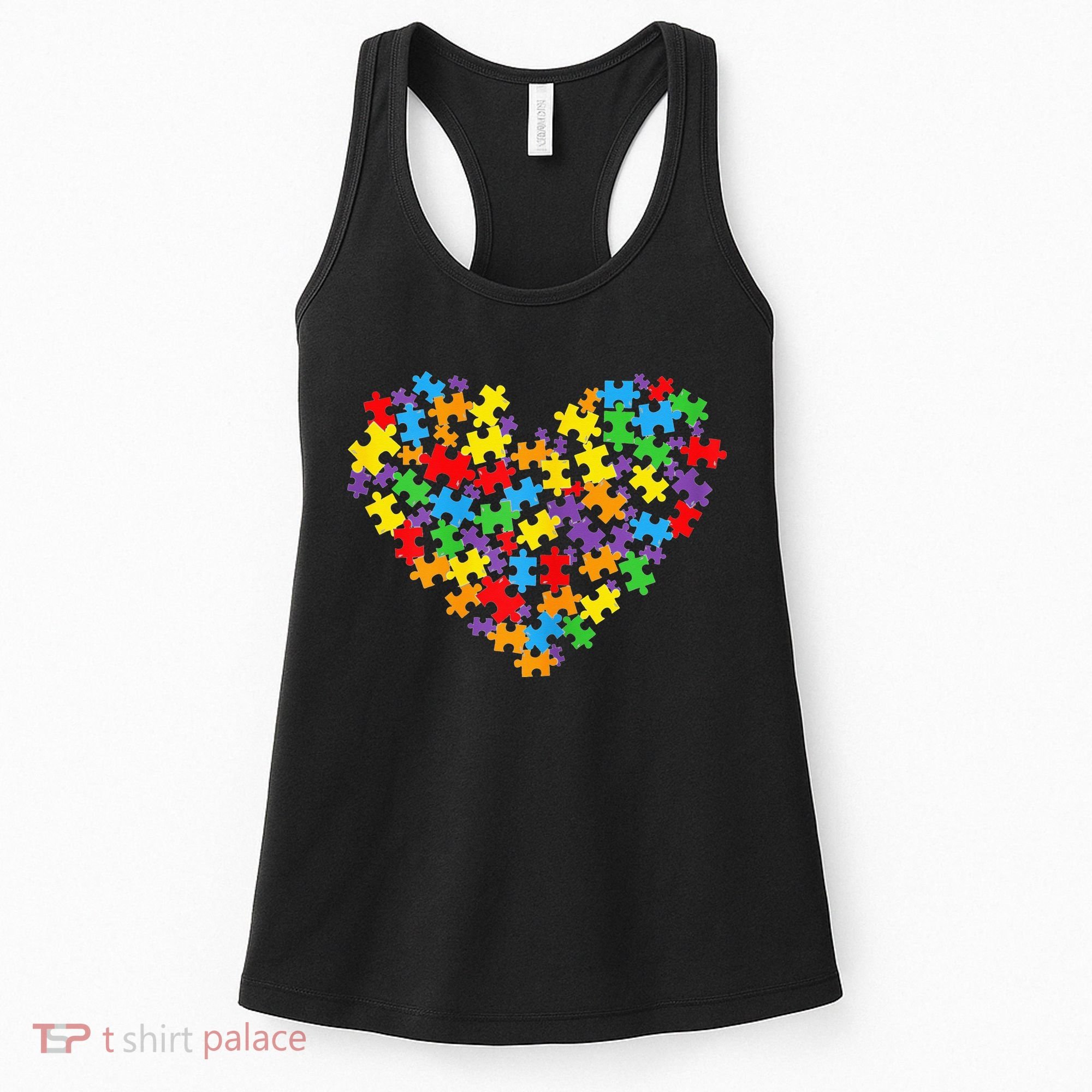 Autism Heart Autism puzzle proud Autism Mom Women's Tank Top