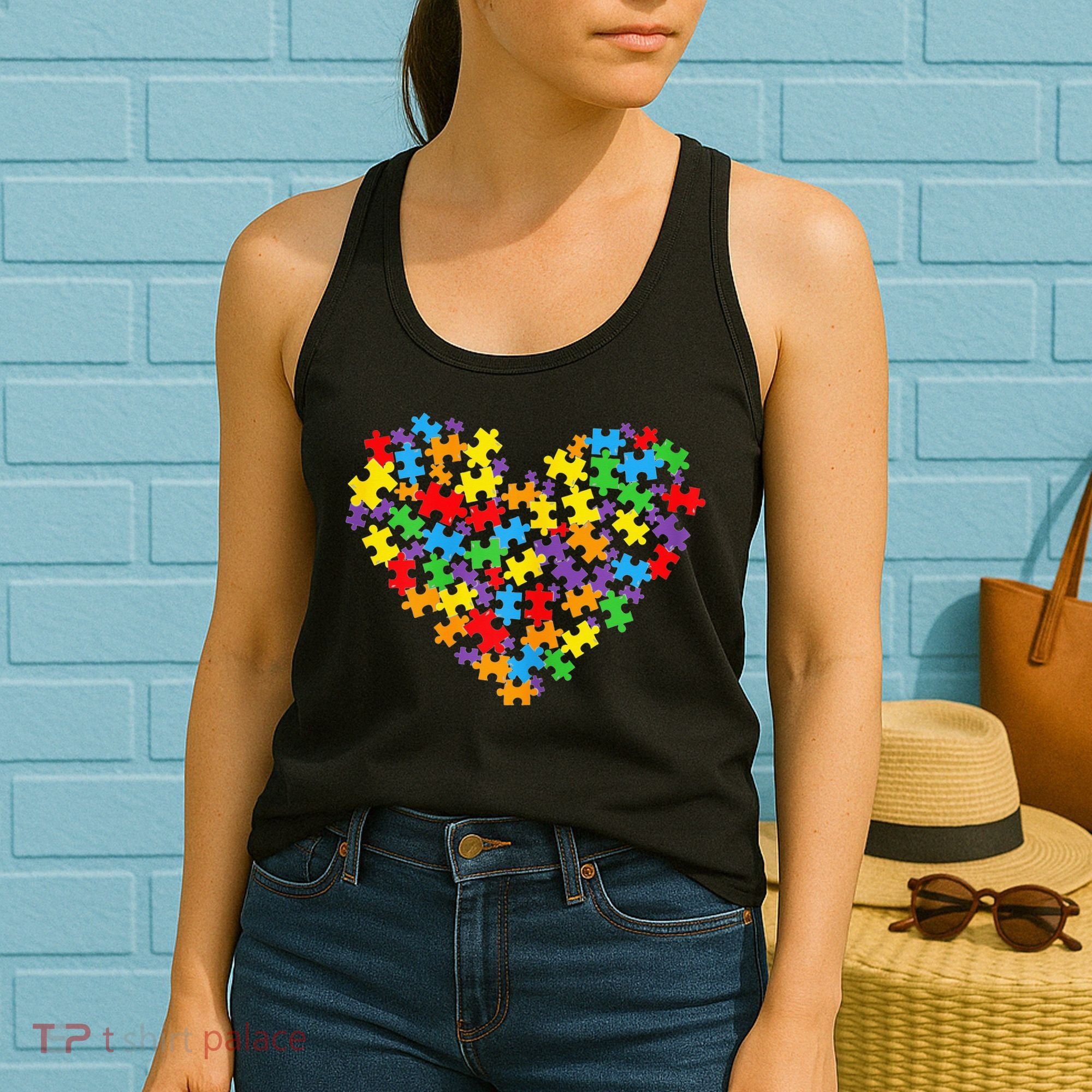Autism Heart Autism puzzle proud Autism Mom Women's Tank Top