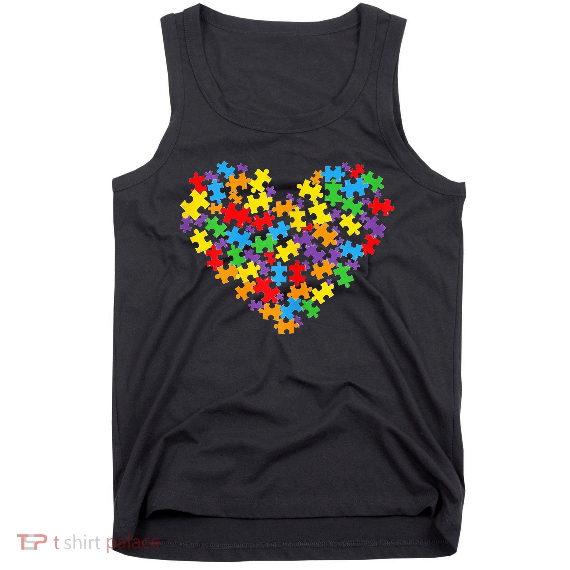 Autism Heart Autism puzzle proud Autism Mom Tank Top