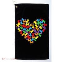 Autism Heart Autism puzzle proud Autism Mom Golf Towel thumb 0