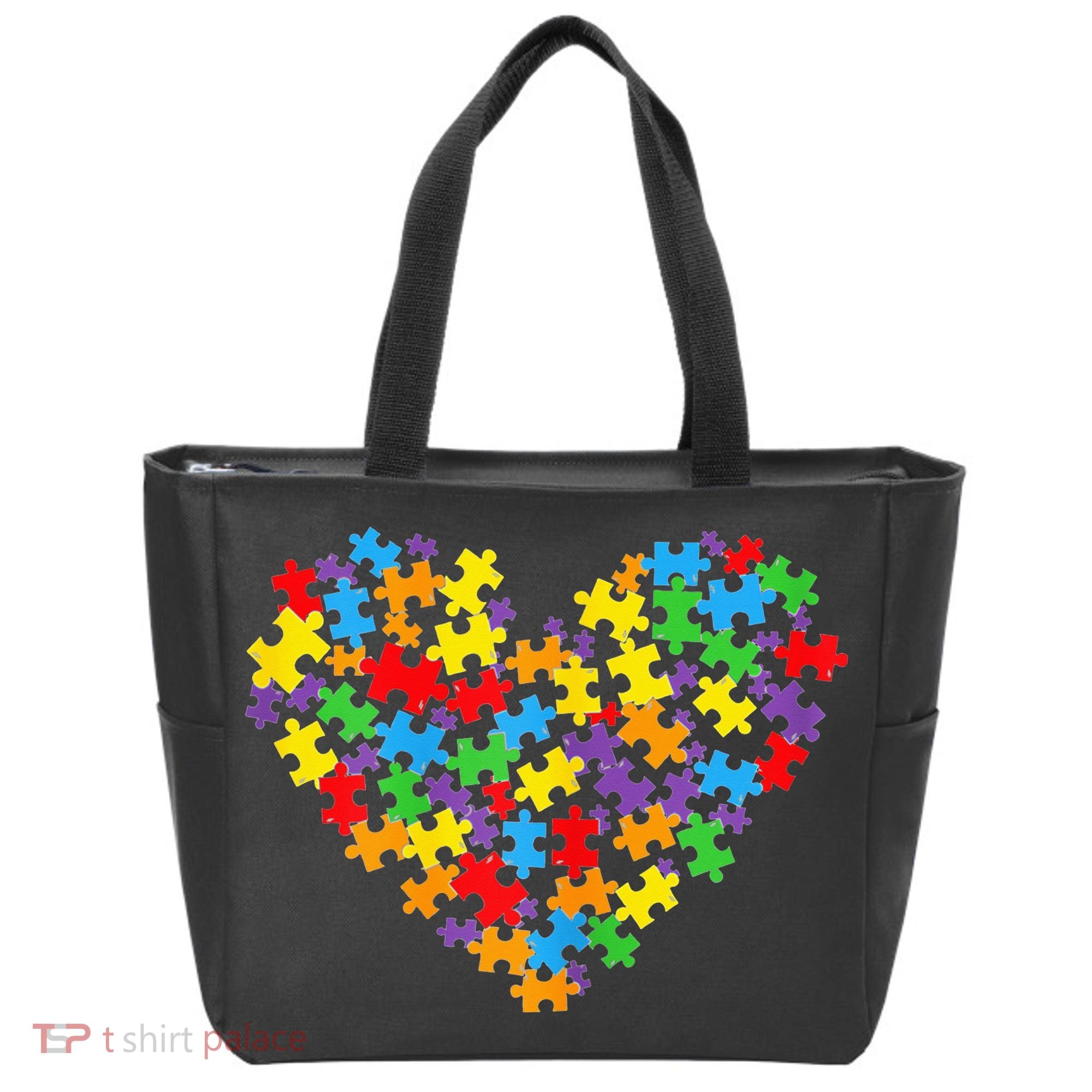 Autism Heart Autism puzzle proud Autism Mom Tote Bag