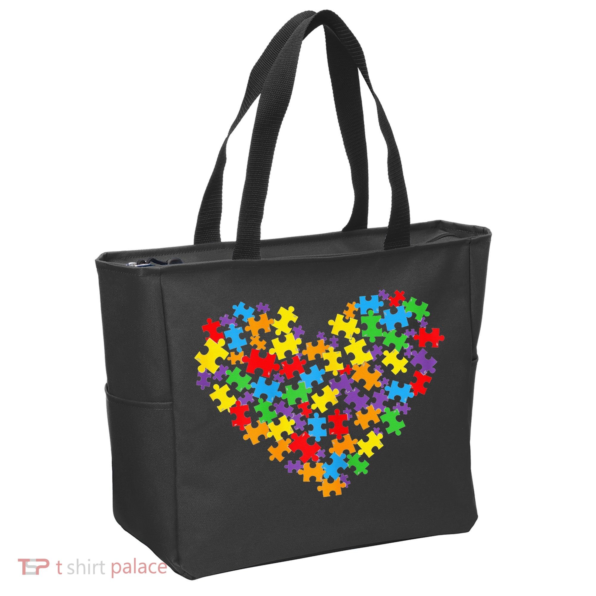 Autism Heart Autism puzzle proud Autism Mom Tote Bag